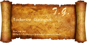 Todorov Gyöngyi névjegykártya
